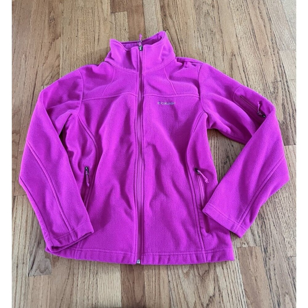 Columbia Jacket Women's Medium Full Zip Fleece Winter Fucshia Pink